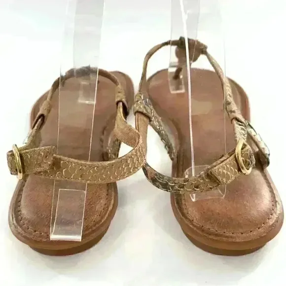 Nurture sandals size 10 Sphinx brown gold leather braided t-straps festival