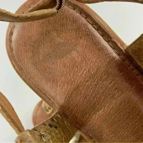 Nurture sandals size 10 Sphinx brown gold leather braided t-straps festival