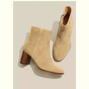 NWOB Madewell The Mira Side-Seam Ankle Boot in Suede Walnut Shell Size 12 NH202
