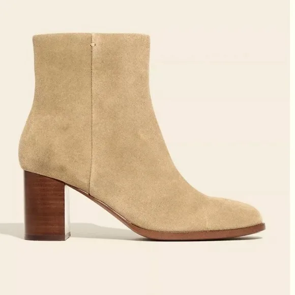 NWOB Madewell The Mira Side-Seam Ankle Boot in Suede Walnut Shell Size 12 NH202