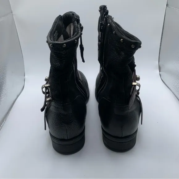 NWOB Miz Mooz Womens Sambuca Leather Laceless Ankle Boots 39 US 8-8.5 black 2706