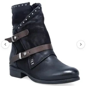 NWOB Miz Mooz Womens Sambuca Leather Laceless Ankle Boots 39 US 8-8.5 black 2706