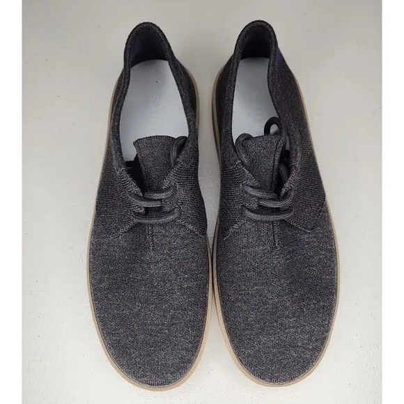 NWOB New Rothys Men 11 Sneakers The Monty Shoes Lace Up Low Top Charcoal Fabric