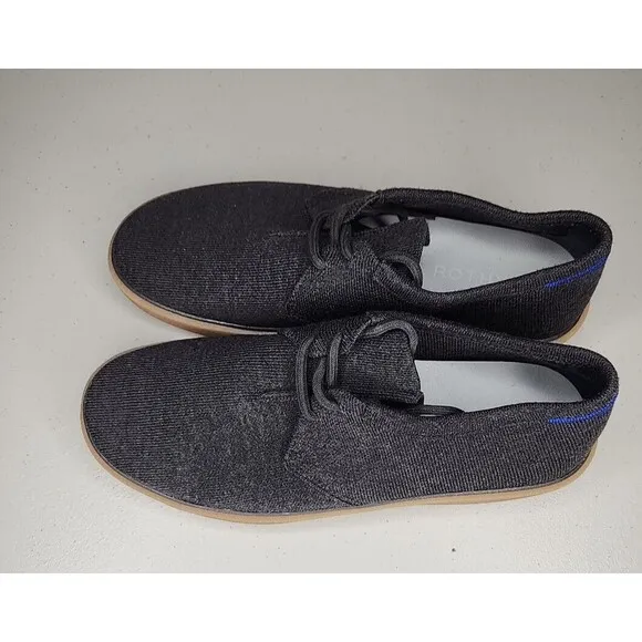 NWOB New Rothys Men 11 Sneakers The Monty Shoes Lace Up Low Top Charcoal Fabric