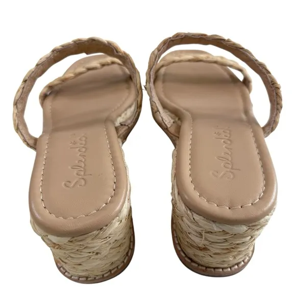 NWOB Splendid Diya 2 Strap Braided Raffia Platform Wedge Sandals Size 7M