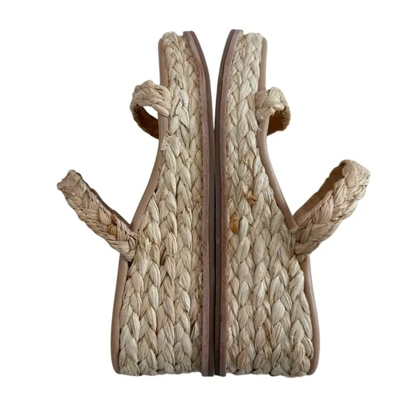 NWOB Splendid Diya 2 Strap Braided Raffia Platform Wedge Sandals Size 7M