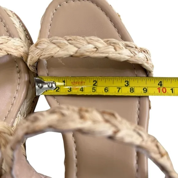 NWOB Splendid Diya 2 Strap Braided Raffia Platform Wedge Sandals Size 7M