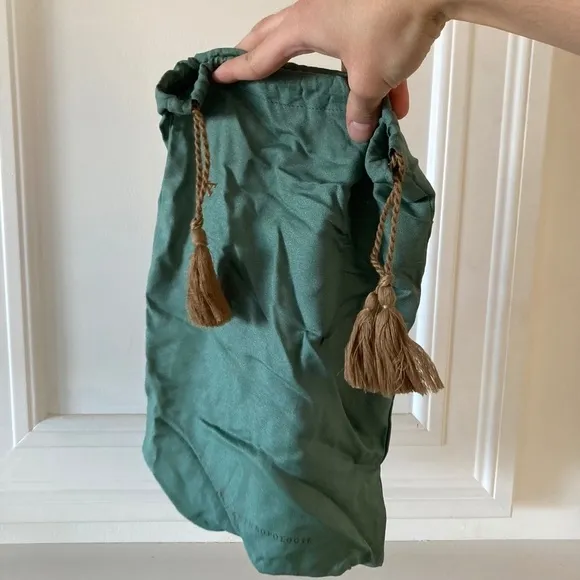 NWOT Anthropologie Fringe Rope Green Suede Boho Sandals Sz 6