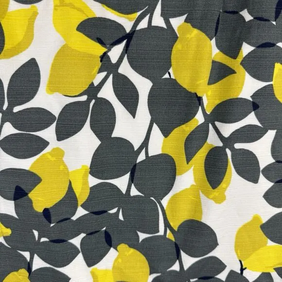 NWOT Boden Cotton Yellow Gray Lemon Floral Office Siren Pencil Skirt Sz. 10