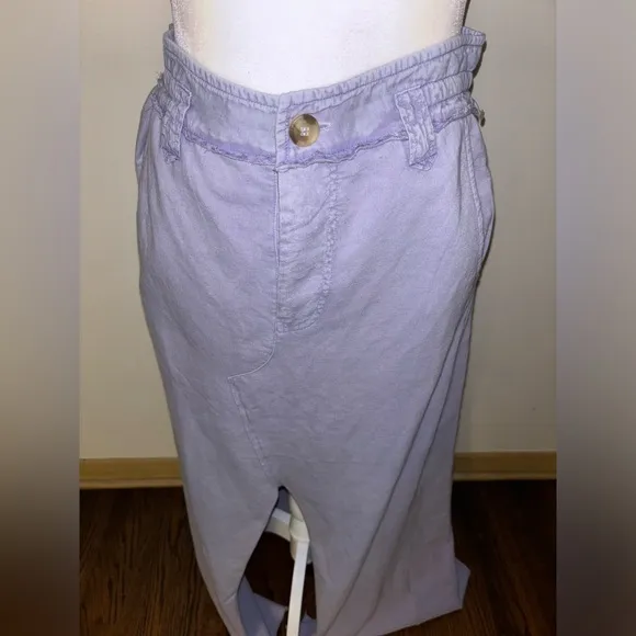 NWOT FP Free People One Kona Maxi Skirt Button Fly Lavender Blue Boho streetwear