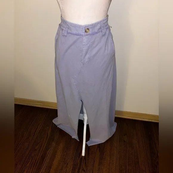 NWOT FP Free People One Kona Maxi Skirt Button Fly Lavender Blue Boho streetwear