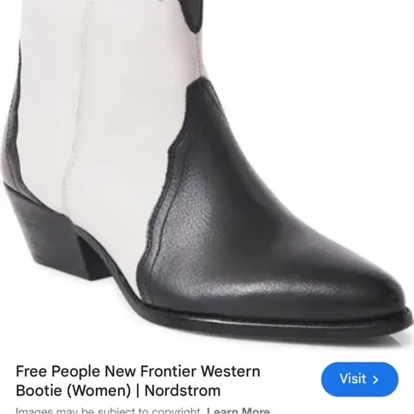 NWOT Free People Shoes New Frontier Western Boot in Arctic Fox Combo
