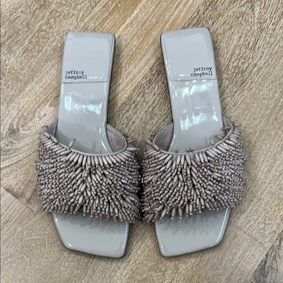 NWOT Jeffrey Campbell Tan Beaded Women's Sandals 9.5
