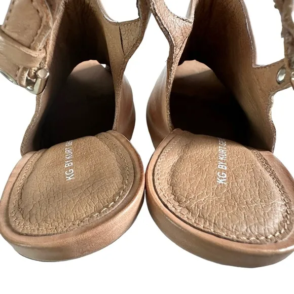NWOT KG Kurt Geiger Leather Peep Toe Ankle Trap Stiletto Heel Sandals Size 7.5
