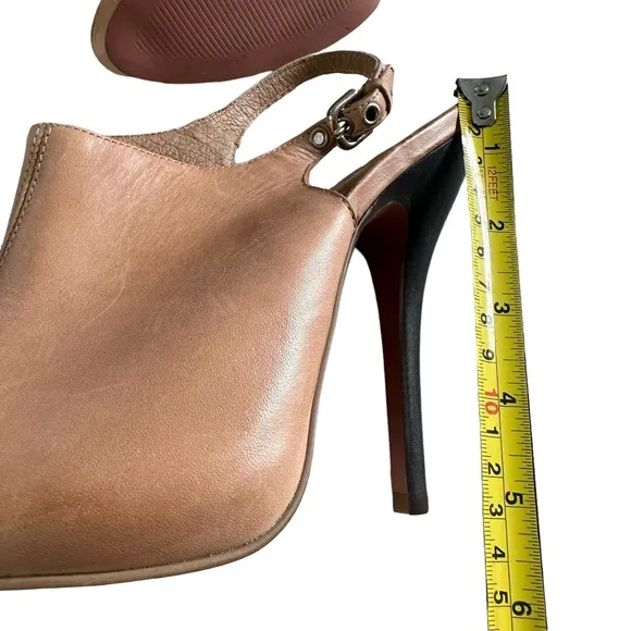 NWOT KG Kurt Geiger Leather Peep Toe Ankle Trap Stiletto Heel Sandals Size 7.5
