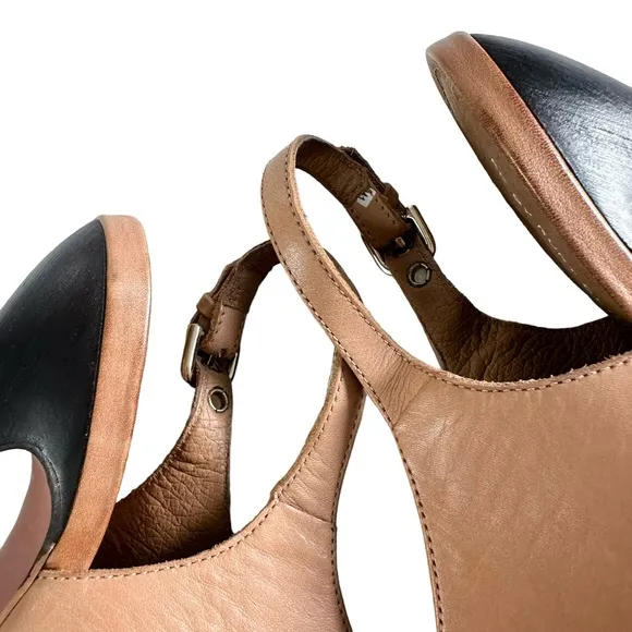 NWOT KG Kurt Geiger Leather Peep Toe Ankle Trap Stiletto Heel Sandals Size 7.5