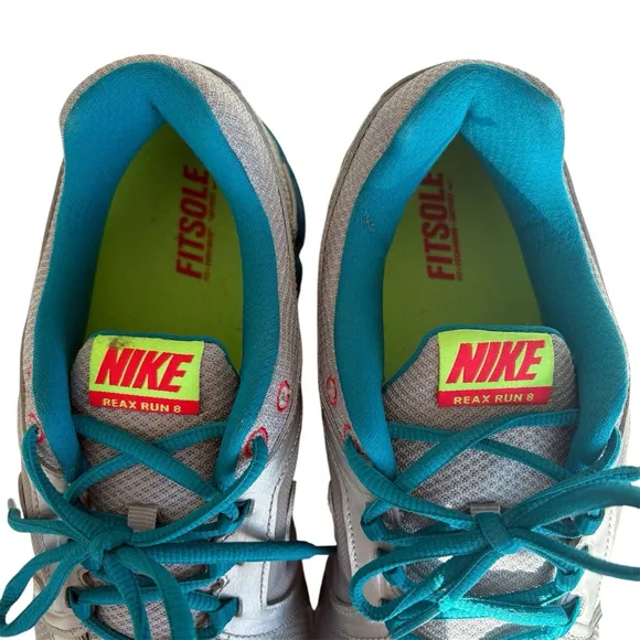 NWOT Nike Reax Run 8 Sneakers 599562-002 Shoes Gray Teal Pink 11 US 8.5 UK 43