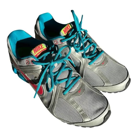 NWOT Nike Reax Run 8 Sneakers 599562-002 Shoes Gray Teal Pink 11 US 8.5 UK 43