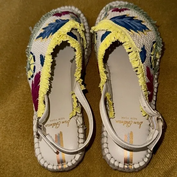 NWOT Sam Edelman Kayden Boho Espadrille Woven Slingback Peep Toe Kids Sandals