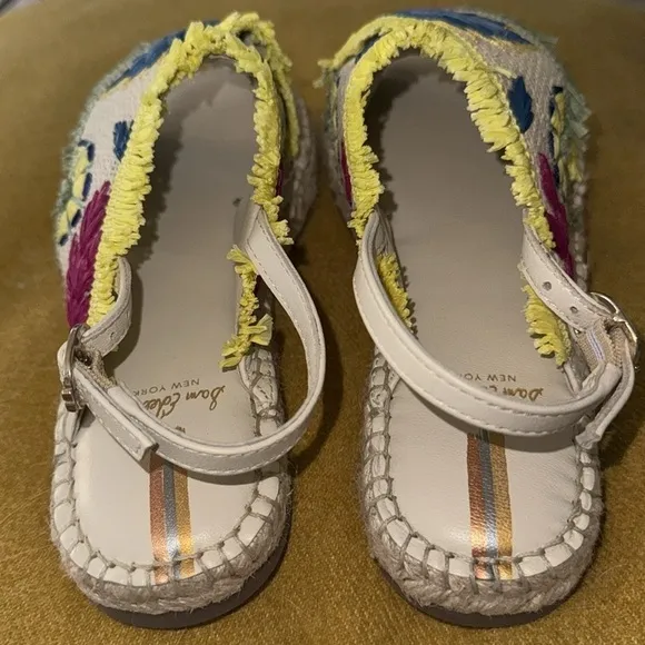 NWOT Sam Edelman Kayden Boho Espadrille Woven Slingback Peep Toe Kids Sandals