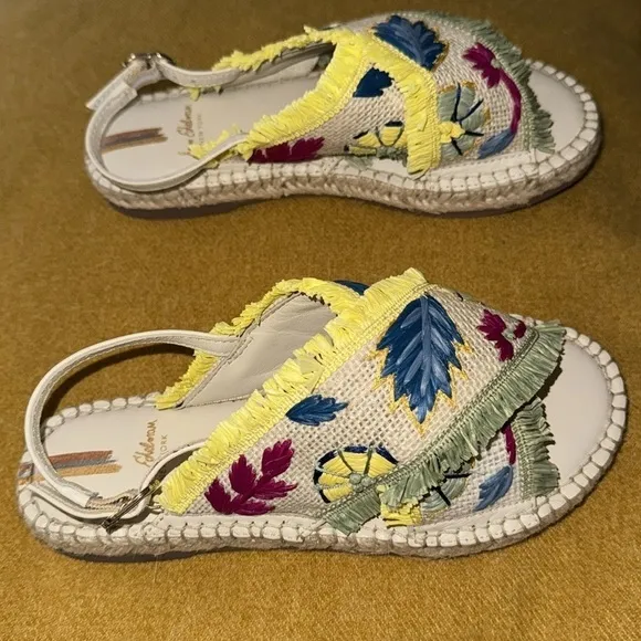 NWOT Sam Edelman Kayden Boho Espadrille Woven Slingback Peep Toe Kids Sandals