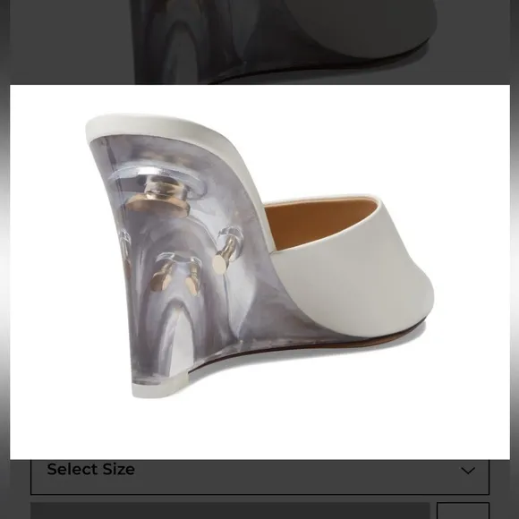 NWOT SIZE 10 Veronica Beard White Dali Lucite Wedge Shoes