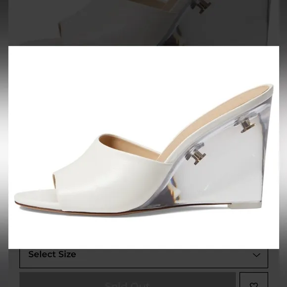 NWOT SIZE 10 Veronica Beard White Dali Lucite Wedge Shoes