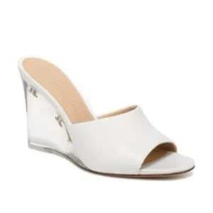 NWOT SIZE 10 Veronica Beard White Dali Lucite Wedge Shoes