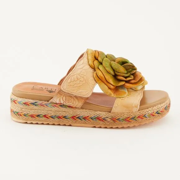 NWOT Spring Step L'Artiste Balharbor Leather Hand Painted Boho Sandals Size 40