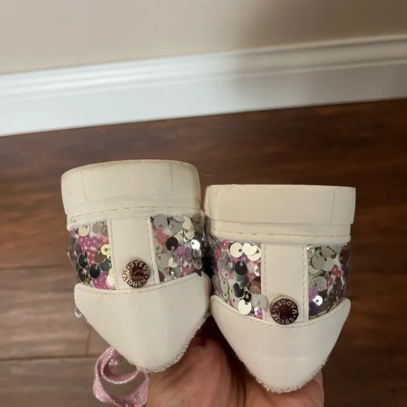 NWOT Steve Madden Emily Sneakers with Pink and Silver Sequins-Size 4