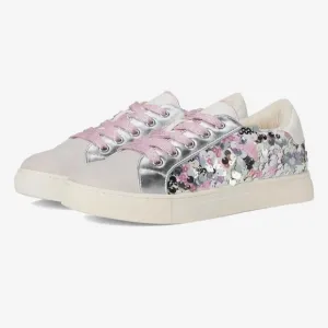 NWOT Steve Madden Emily Sneakers with Pink and Silver Sequins-Size 4