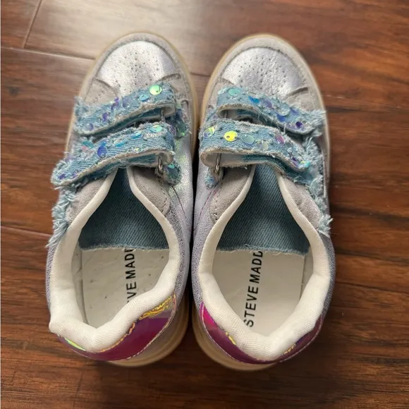 NWOT Steve Madden Kids Dream Sneakers - Silver and Pink-Size 11
