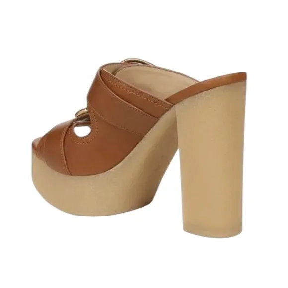 NWOT Veronica Beard Garrick Dual Buckle Platform Hazelwood Brown Sandals – Sz 10