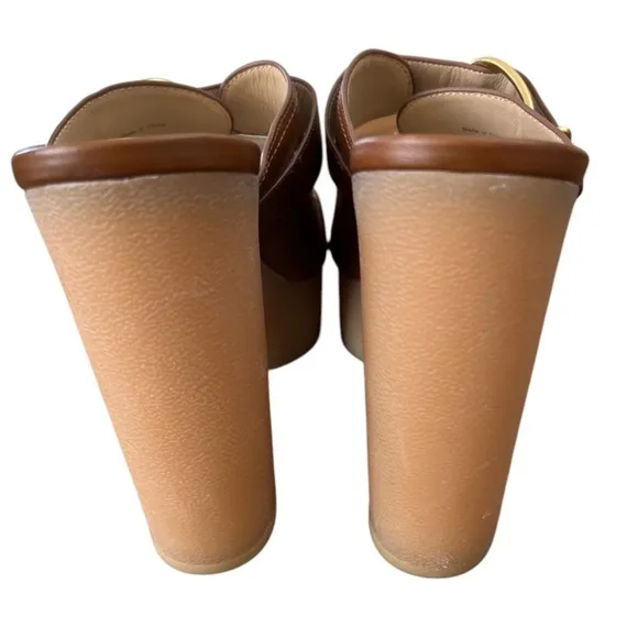 NWOT Veronica Beard Garrick Dual Buckle Platform Hazelwood Brown Sandals – Sz 10