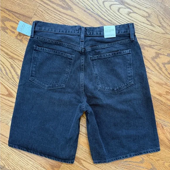 NWT Agolde Black Denim Low Rise Jorts
