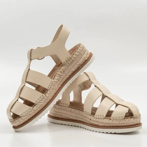 NWT Antonio Melani Carolie Espadrille Platform Wedge Fisherman Sandals Sz 10