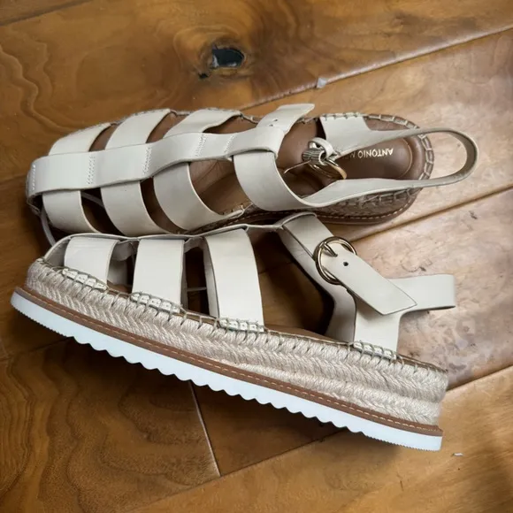 NWT Antonio Melani Carolie Espadrille Platform Wedge Fisherman Sandals Sz 10