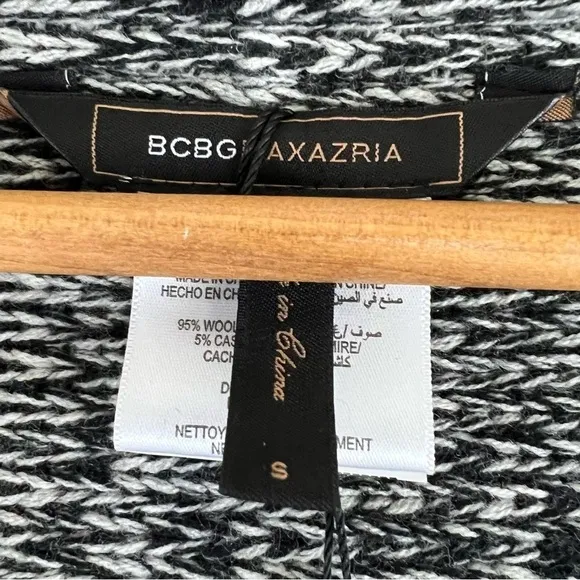 NWT BcbgMaxAzria Wool Cashmere Modern Cool Zipped Oversized Sweater Cardigan