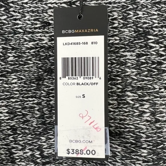 NWT BcbgMaxAzria Wool Cashmere Modern Cool Zipped Oversized Sweater Cardigan