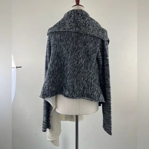NWT BcbgMaxAzria Wool Cashmere Modern Cool Zipped Oversized Sweater Cardigan
