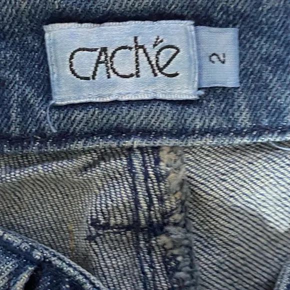 NWT Cache Vintage Y2K Gold Embroidered, Rhinestone Jeans Size 2.