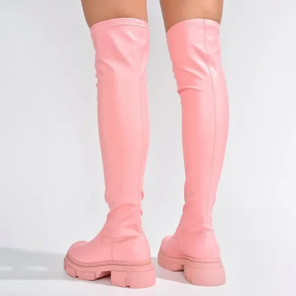 NWT Cape Robbin Pink Over-the-Knee Boots Sz 8