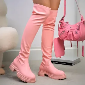 NWT Cape Robbin Pink Over-the-Knee Boots Sz 8