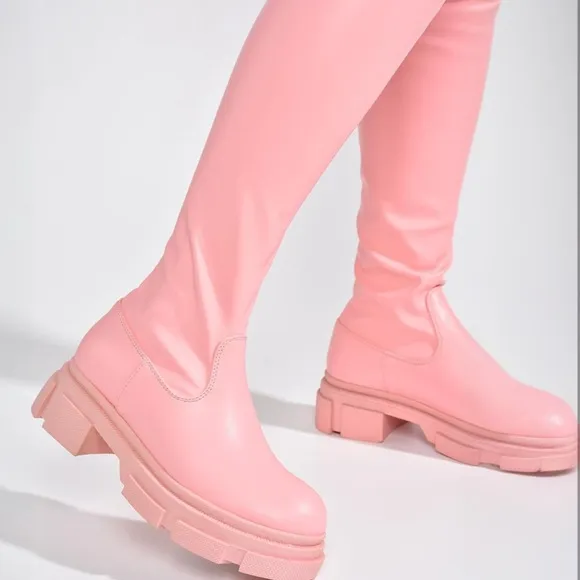 NWT Cape Robbin Pink Over-the-Knee Boots Sz 8
