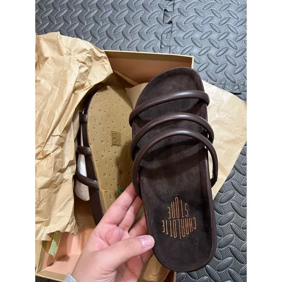 NWT‎ Charlotte Stone Dolly Sandals Chocolate Brown Cosmos Boho Womens Size 5