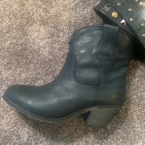 NWT Corral Black Ankle Boots with Studded Details