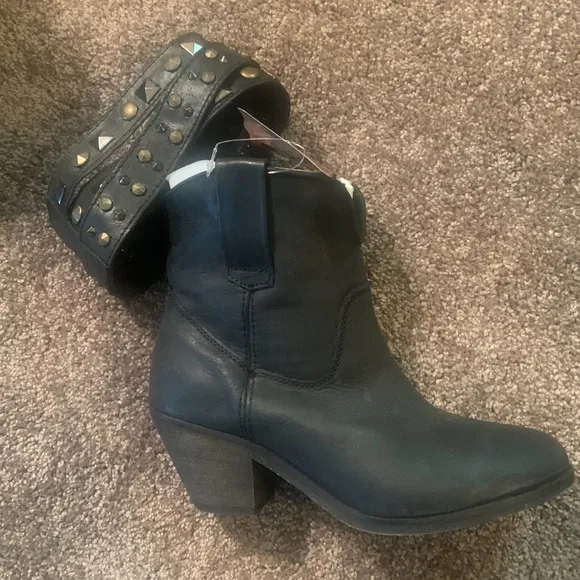 NWT Corral Black Ankle Boots with Studded Details