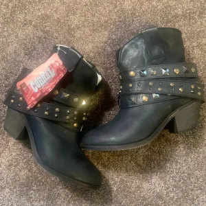 NWT Corral Black Ankle Boots with Studded Details