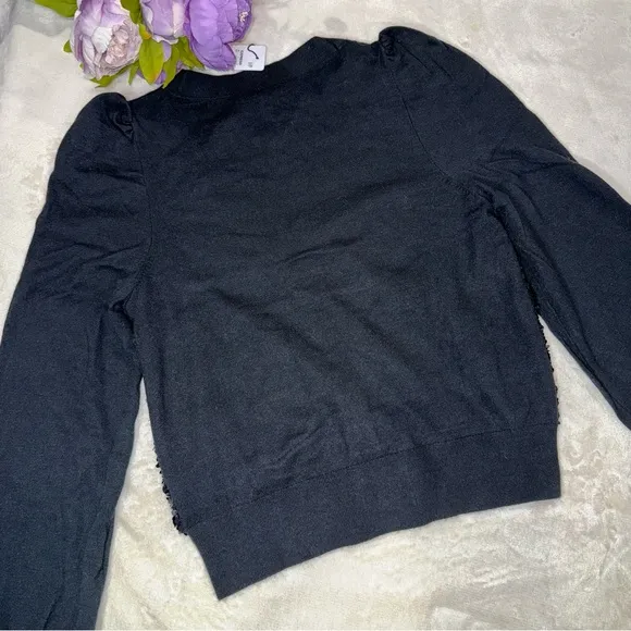 NWT Express Black Sequin Button Front Cardigan