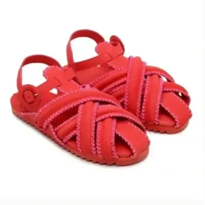 NWT Farm Rio Zigzag Stitch Red Sandal Fisherman Gladiator Vacation Size 10